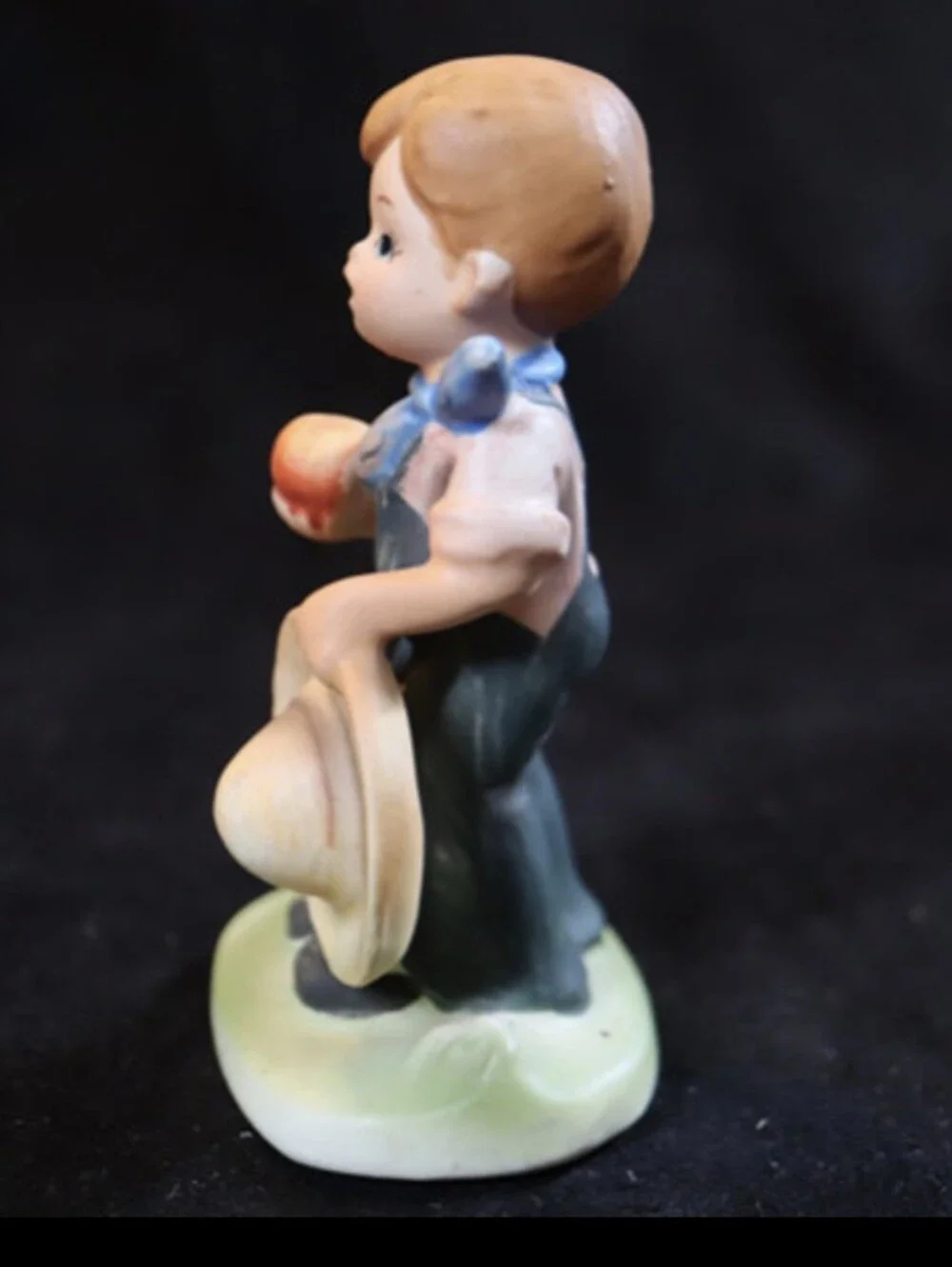Vintage Napco Little Farm Boy Figurine with his Apple & Hat Figurine Japan